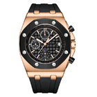 Men'S Silicone Quartz Watch Fashion Writwatch For Men Silicone Strap Multi Function With Calendar